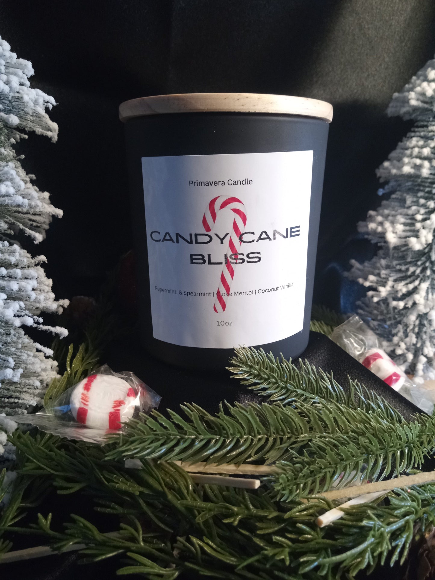 Candy Cane Bliss Candle | Peppermint & Vanilla Holiday Scented Candle