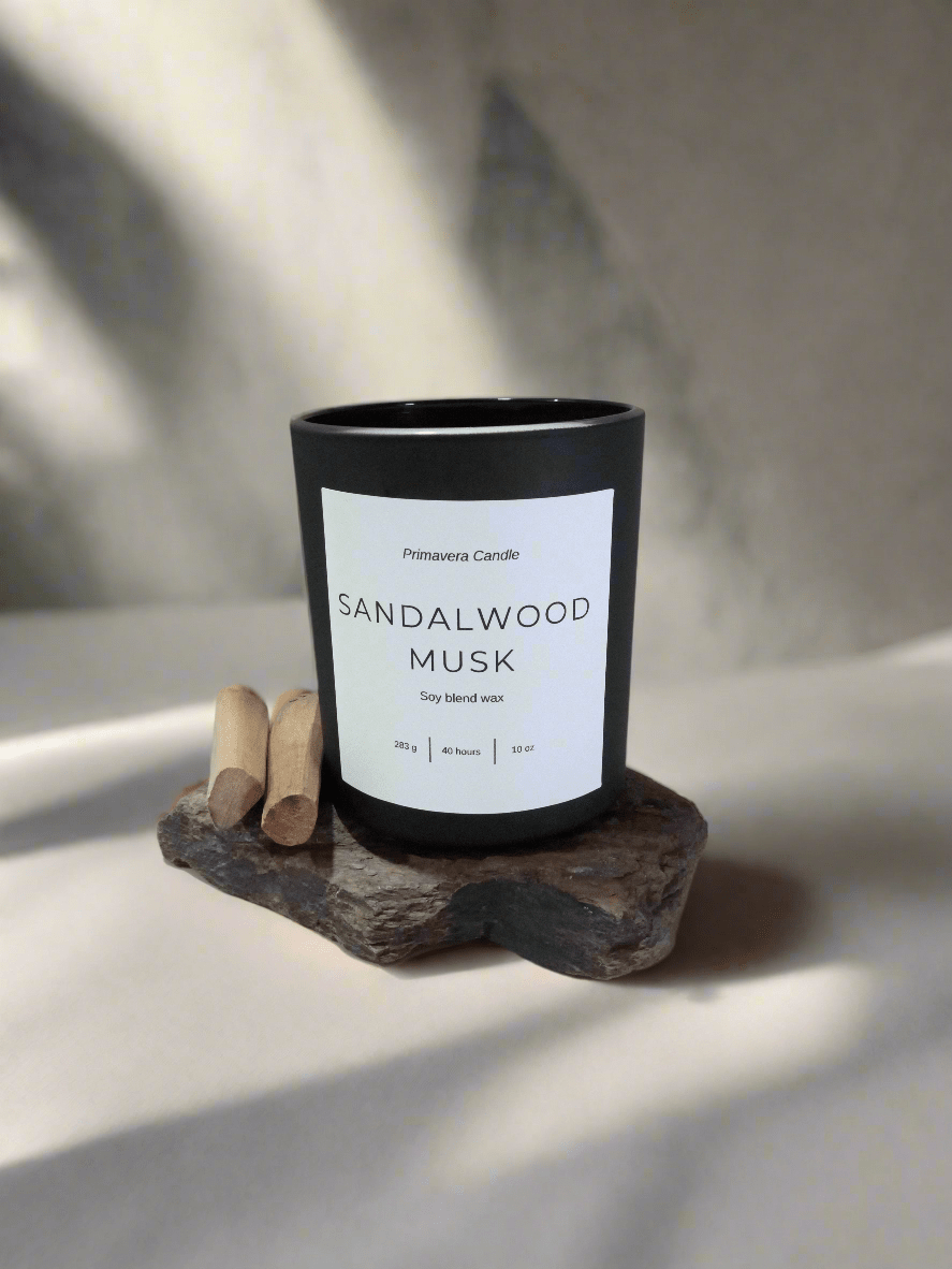 Sandalwood Musk Candle | Cedar, Patchouli & Amber Scented Candle