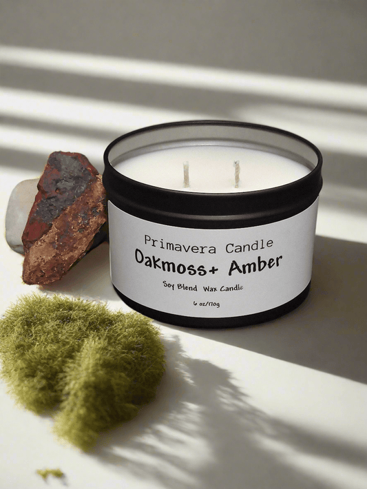 Oak Moss + Amber Candle | Earthy Amber, Oak Moss & Musk Scent