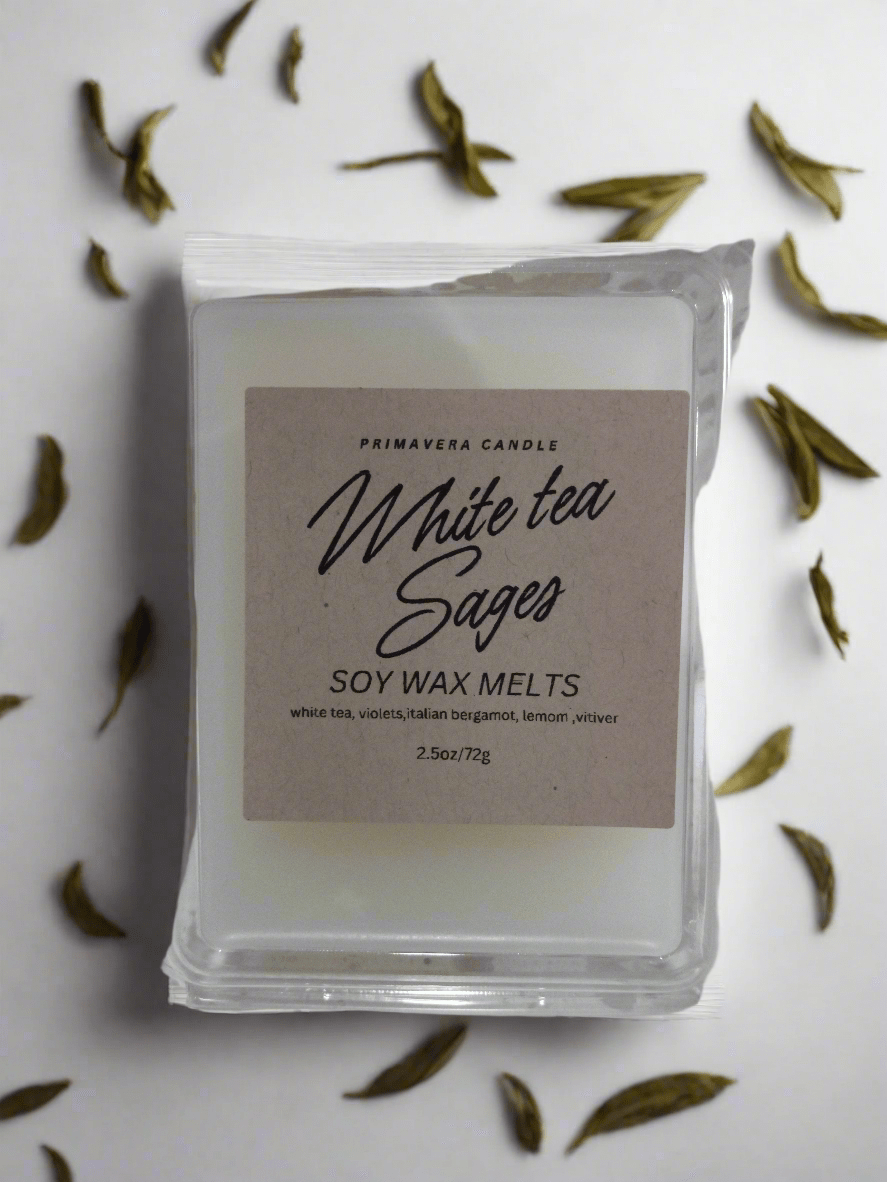 White Tea & Sage Wax Melt | Calming White Tea, Sage & Bergamot Scent