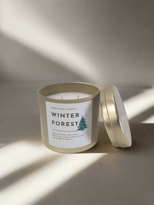 winter forest primavera candle