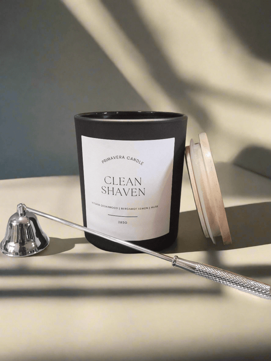 Clean Shaven Candle | Bergamot, Basil Leaf & Musk Barbershop Scent