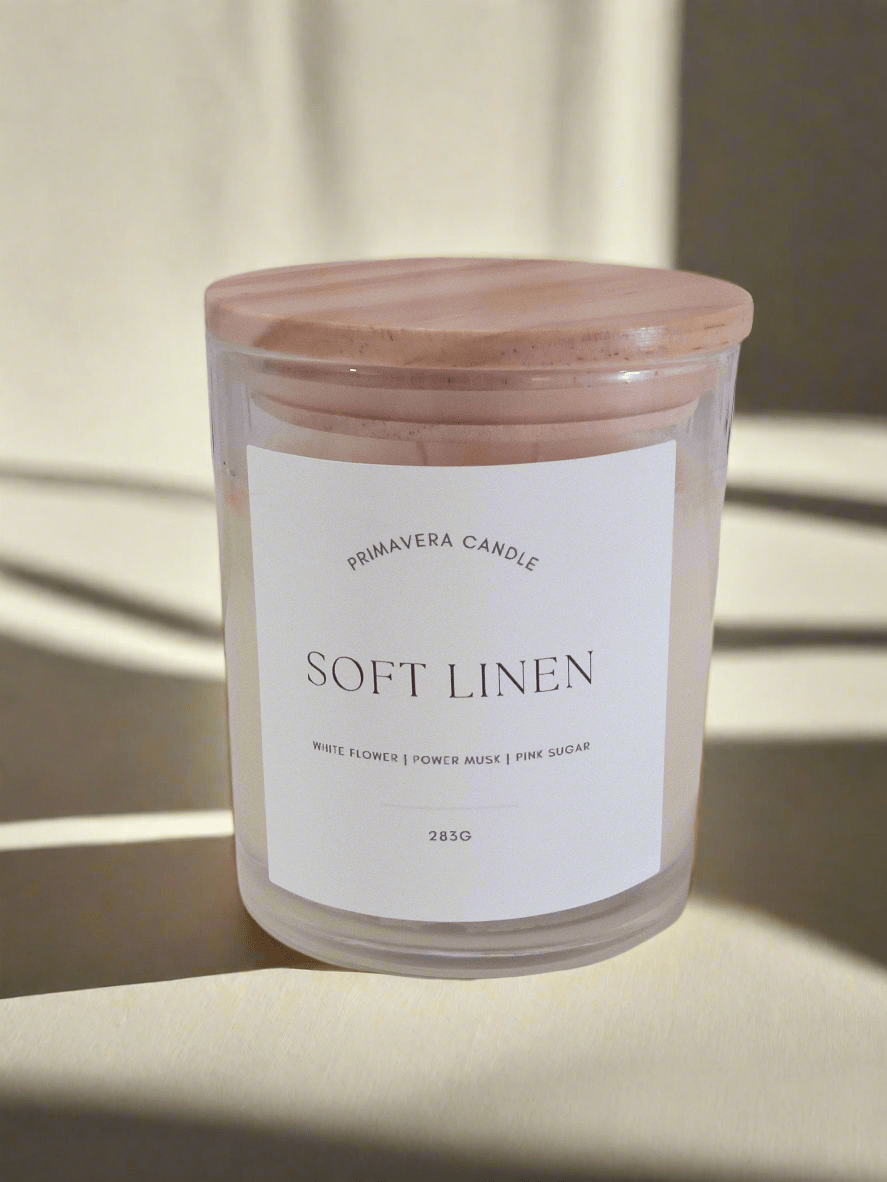 Soft Linen Candle | Fresh Cotton, Jasmine & Musk Scent