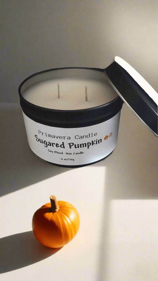 Sugared Pumpkin candle by Primavera Candle for the autmn and fall season