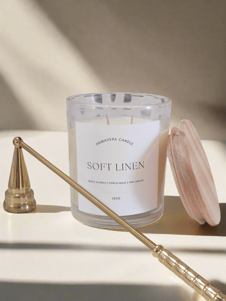 Soft Linen Candle | Fresh Cotton, Jasmine & Musk Scent