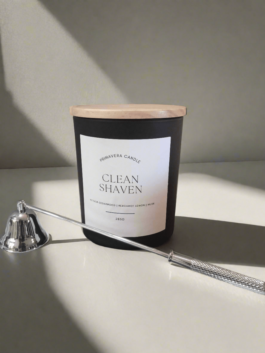 Clean Shaven Candle | Bergamot, Basil Leaf & Musk Barbershop Scent