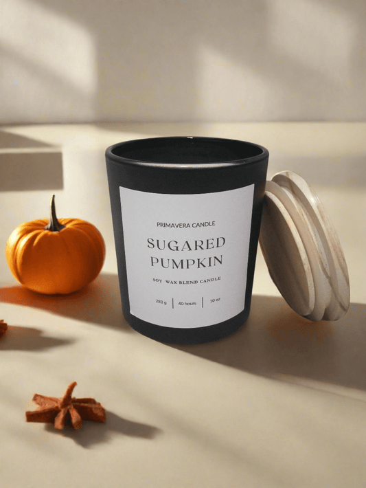 sugared pumpkin candle at primavera candle