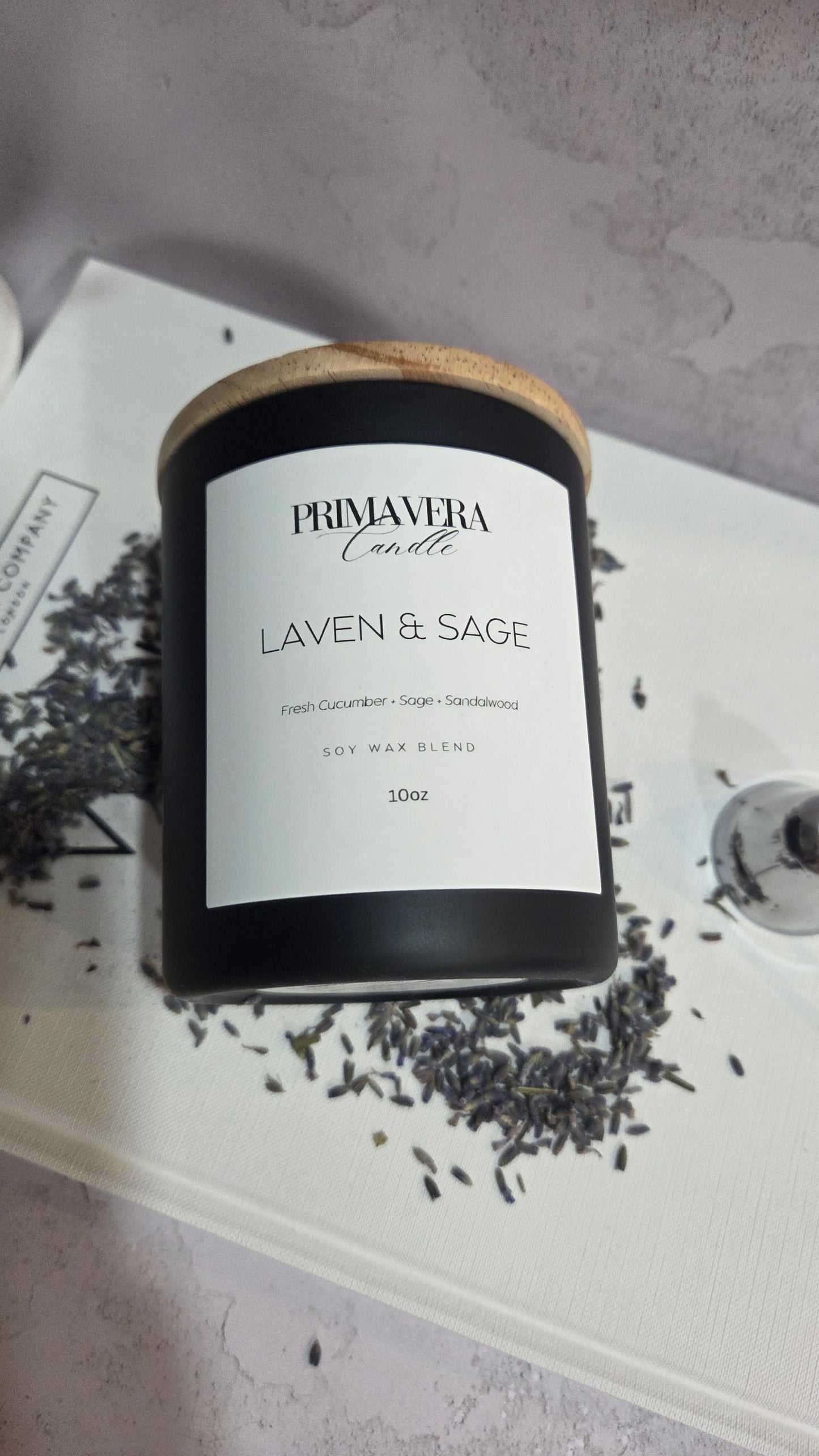 Laven & Sage Candle | Fresh Cucumber, Sage and Sandalwood