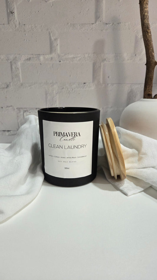 Clean Laundry Candle | Fresh Linen, Lemon & Sandalwood Scent