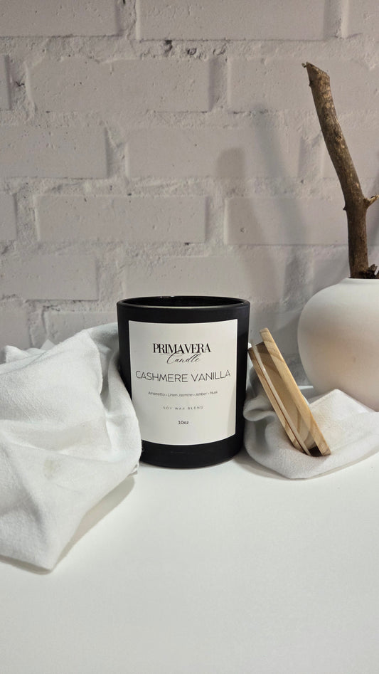 Cashmere Vanilla Candle | Linen, Jasmine & Amber Scented Candle