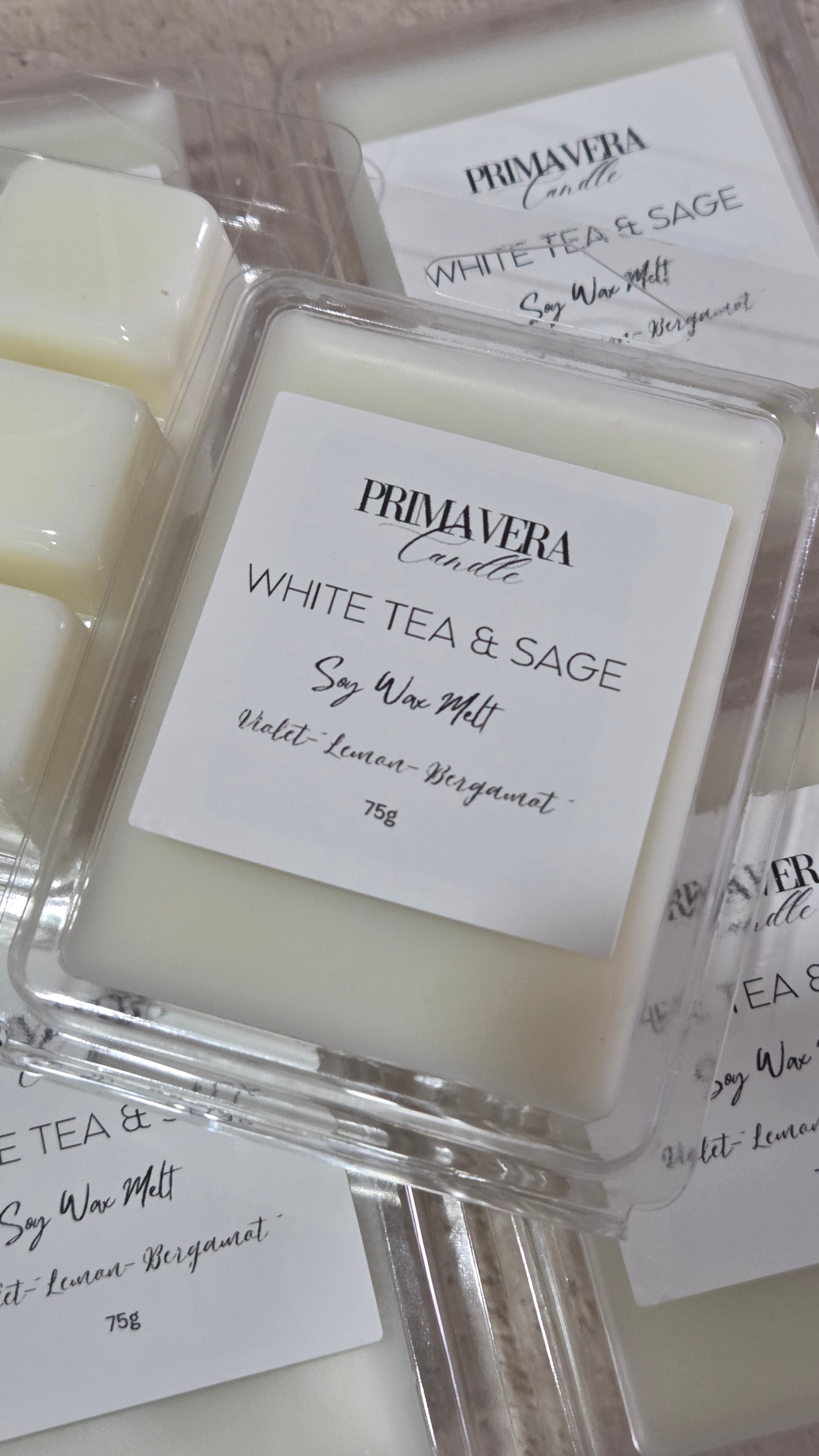 White Tea & Sage Wax Melt | Calming White Tea, Sage & Bergamot Scent