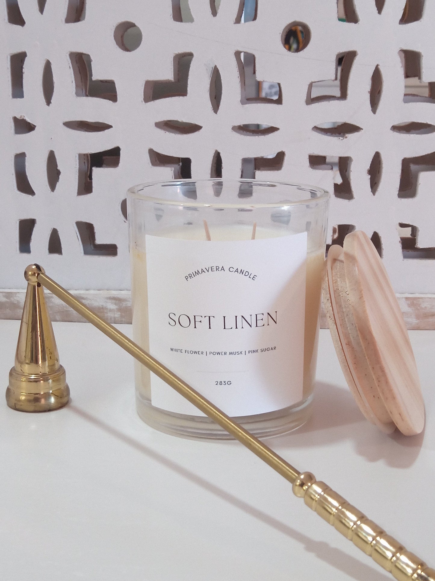 Soft Linen Candle | Fresh Cotton, Jasmine & Musk Scent